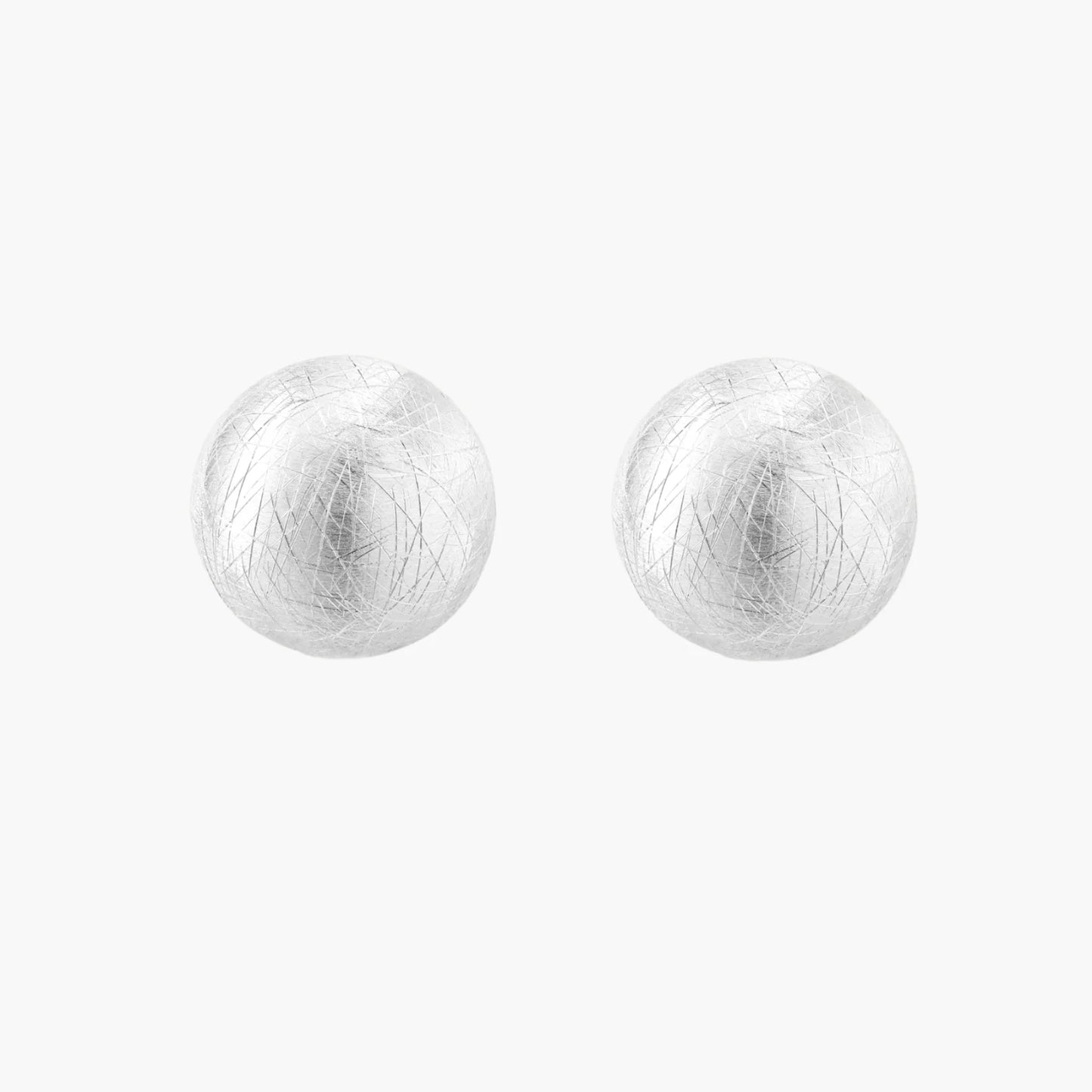 Brushed Silver Dome Earrings