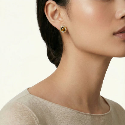 Golden Empress Tiger's Eye Studs