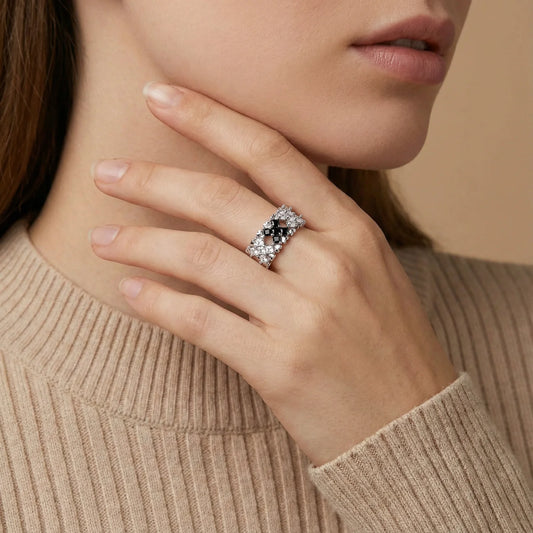 White Gold Pixel Dream Ring