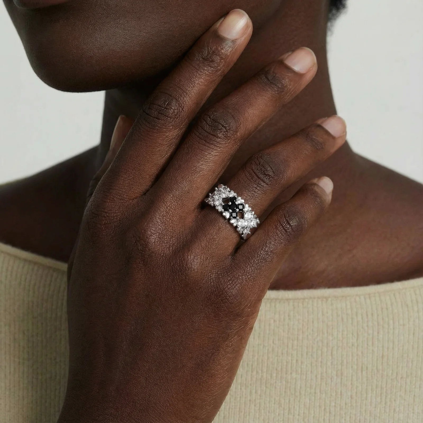 White Gold Pixel Dream Ring