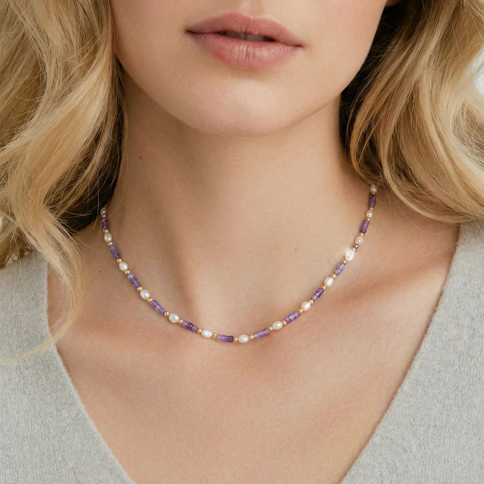 Amethyst Pearl Harmony 18K Gold Vermeil Necklace