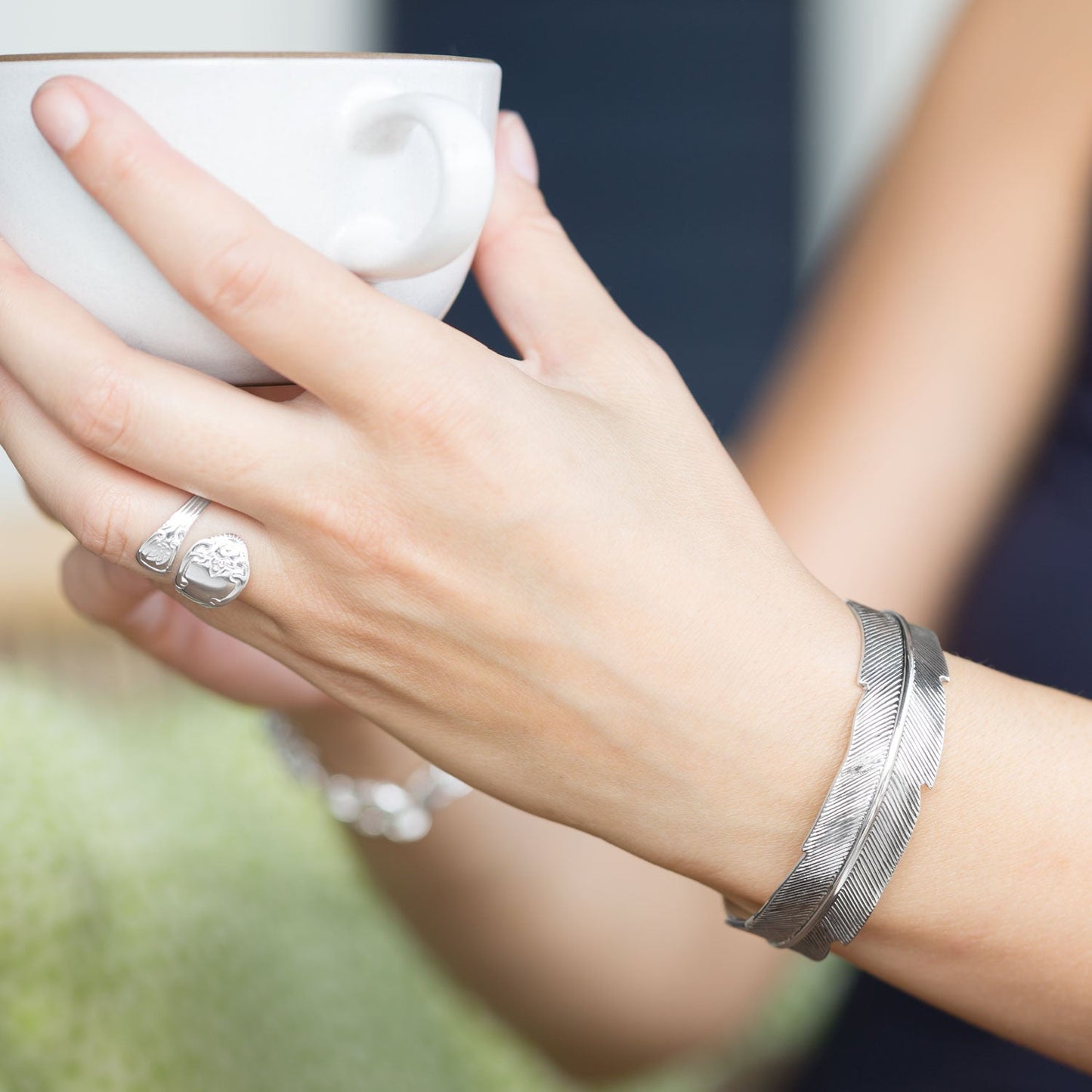 Vintage-Inspired Sterling Silver Spoon Ring