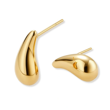 Golden Teardrop Studs by Gabriella's Jewels