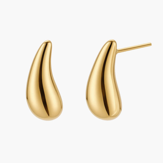 Golden 18K Gold-Plated Sterling Silver Teardrop Studs