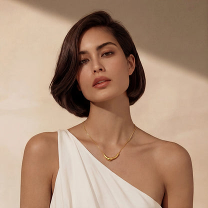 Curve Statement Necklace by Gabriella's Jewels