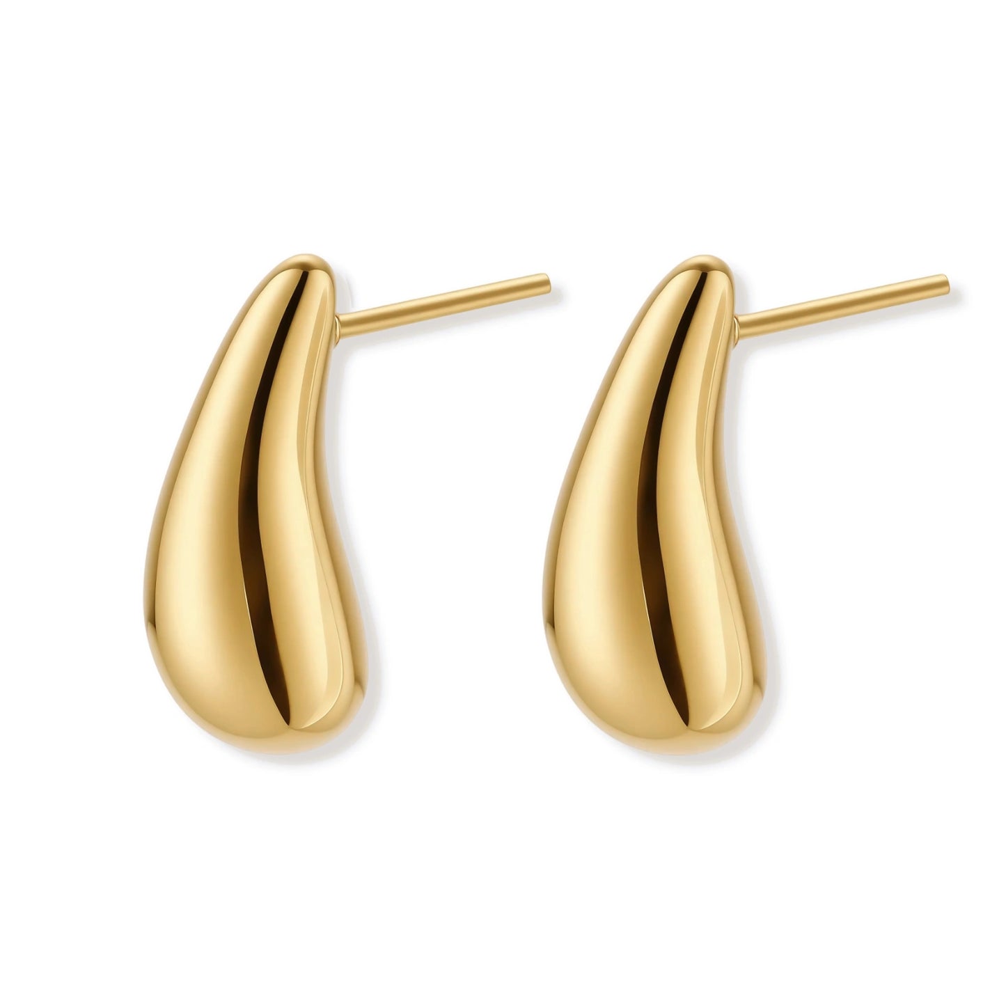 Golden Teardrop Studs by Gabriella's Jewels