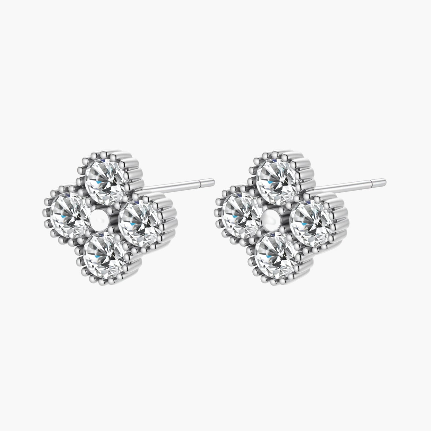 Quatrefoil Moissanite Studs