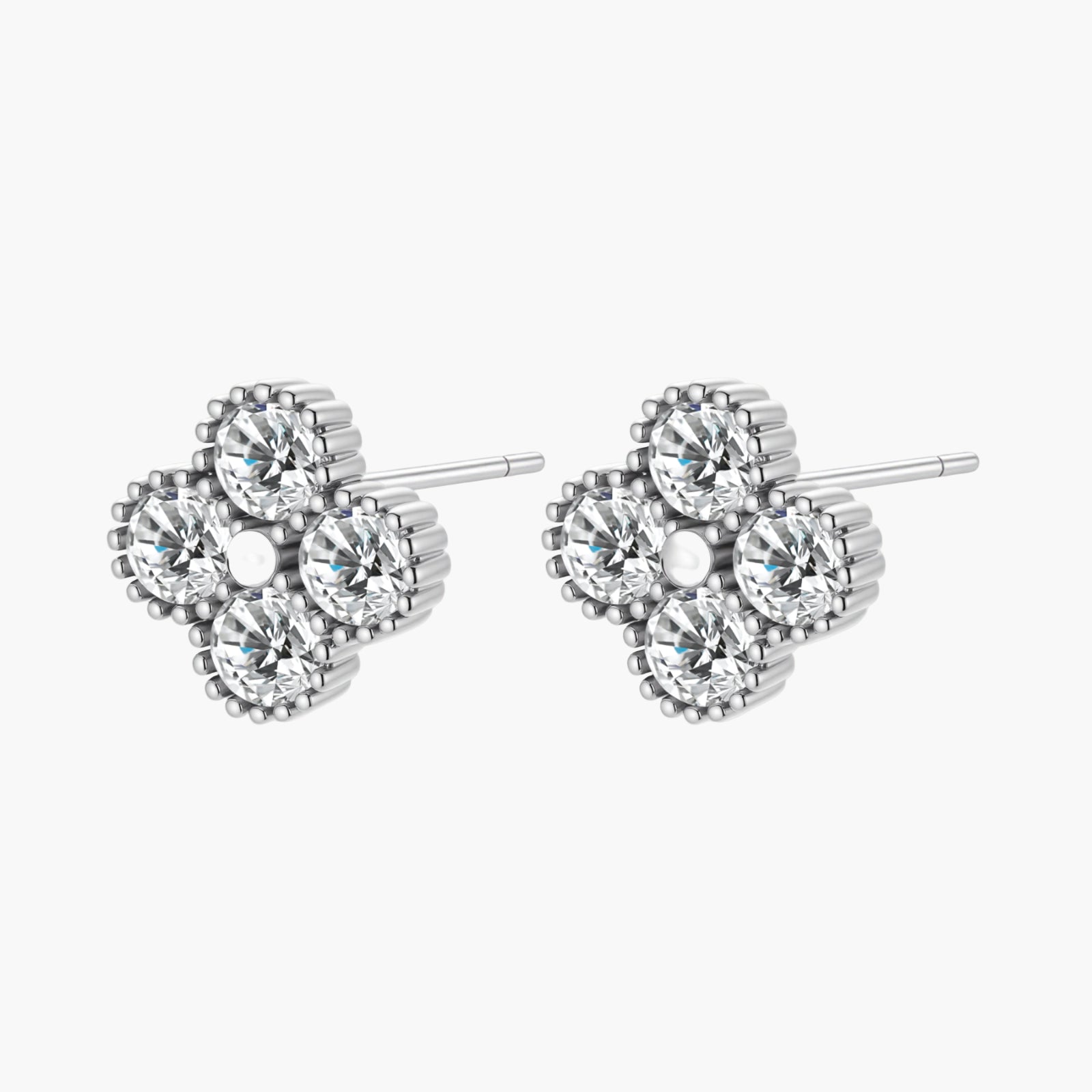 Quatrefoil Moissanite Studs
