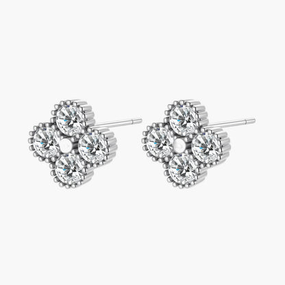 Quatrefoil Moissanite Studs