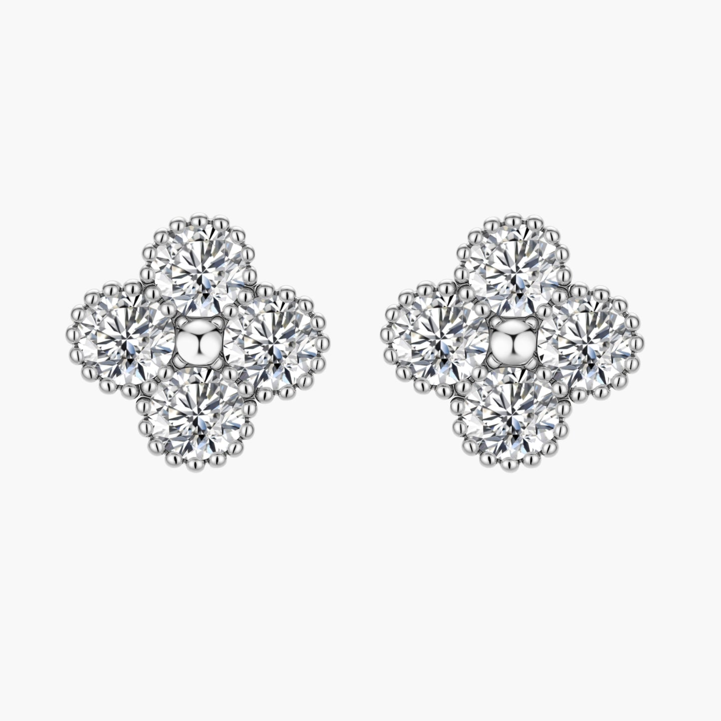 Quatrefoil Moissanite Studs