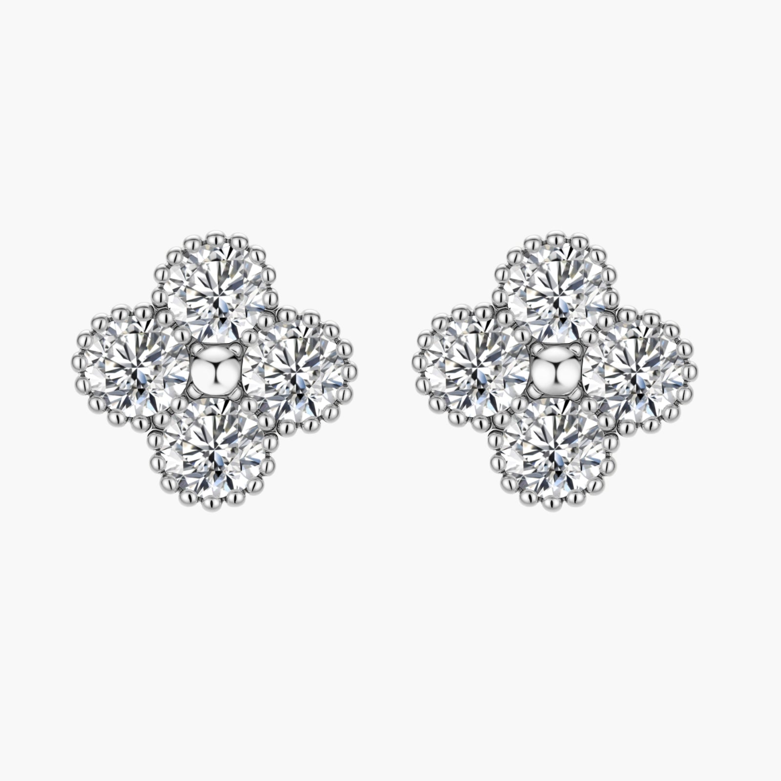 Quatrefoil Moissanite Studs