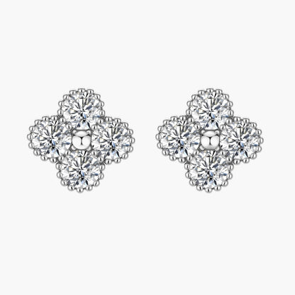Quatrefoil Moissanite Studs