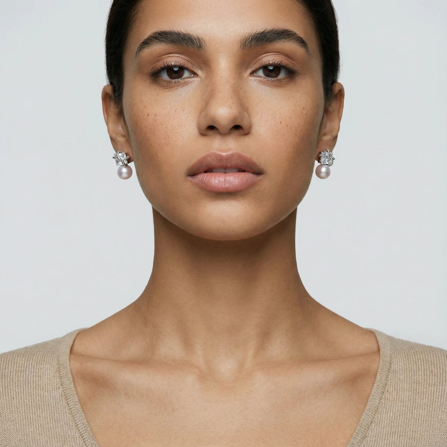 Stardust Pearl Drop Earrings by Gabriella's Jewels