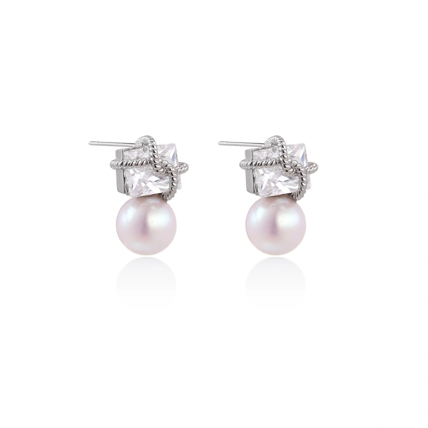 Stardust Pearl Drop Earrings by Gabriella's Jewels