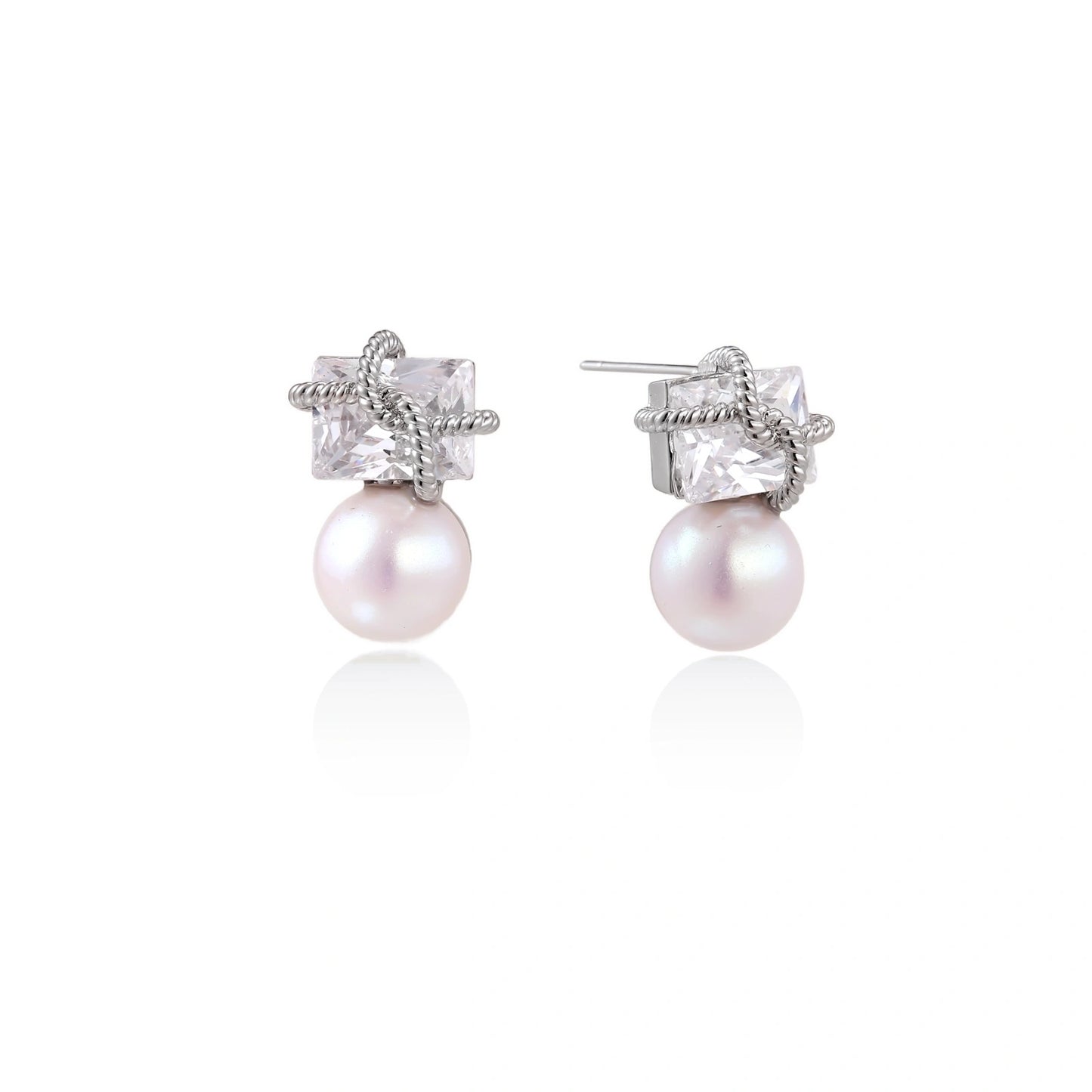 Stardust Pearl Drop Earrings by Gabriella's Jewels