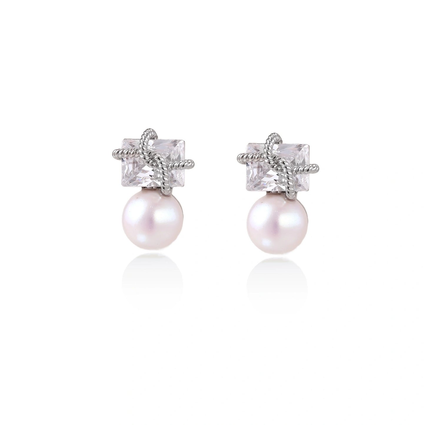 Stardust Pearl Drop Earrings by Gabriella's Jewels