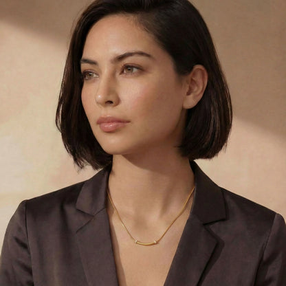 Curved Spark Bar Necklace by Gabriella's Jewels