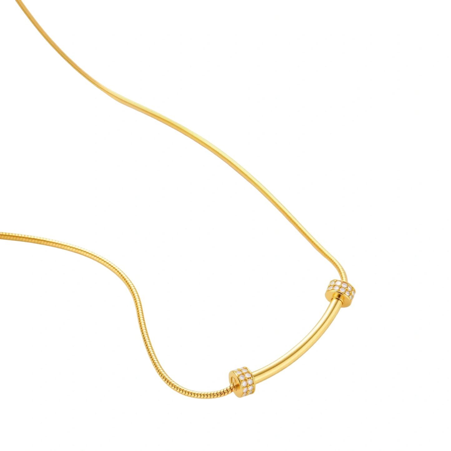 Curved Spark Bar Necklace by Gabriella's Jewels