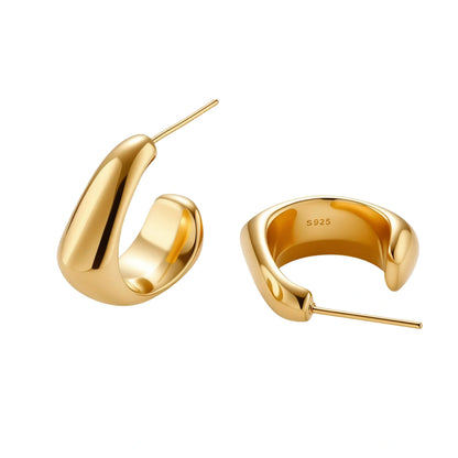 Sculpted Curve Huggies by Gabriella's Jewels