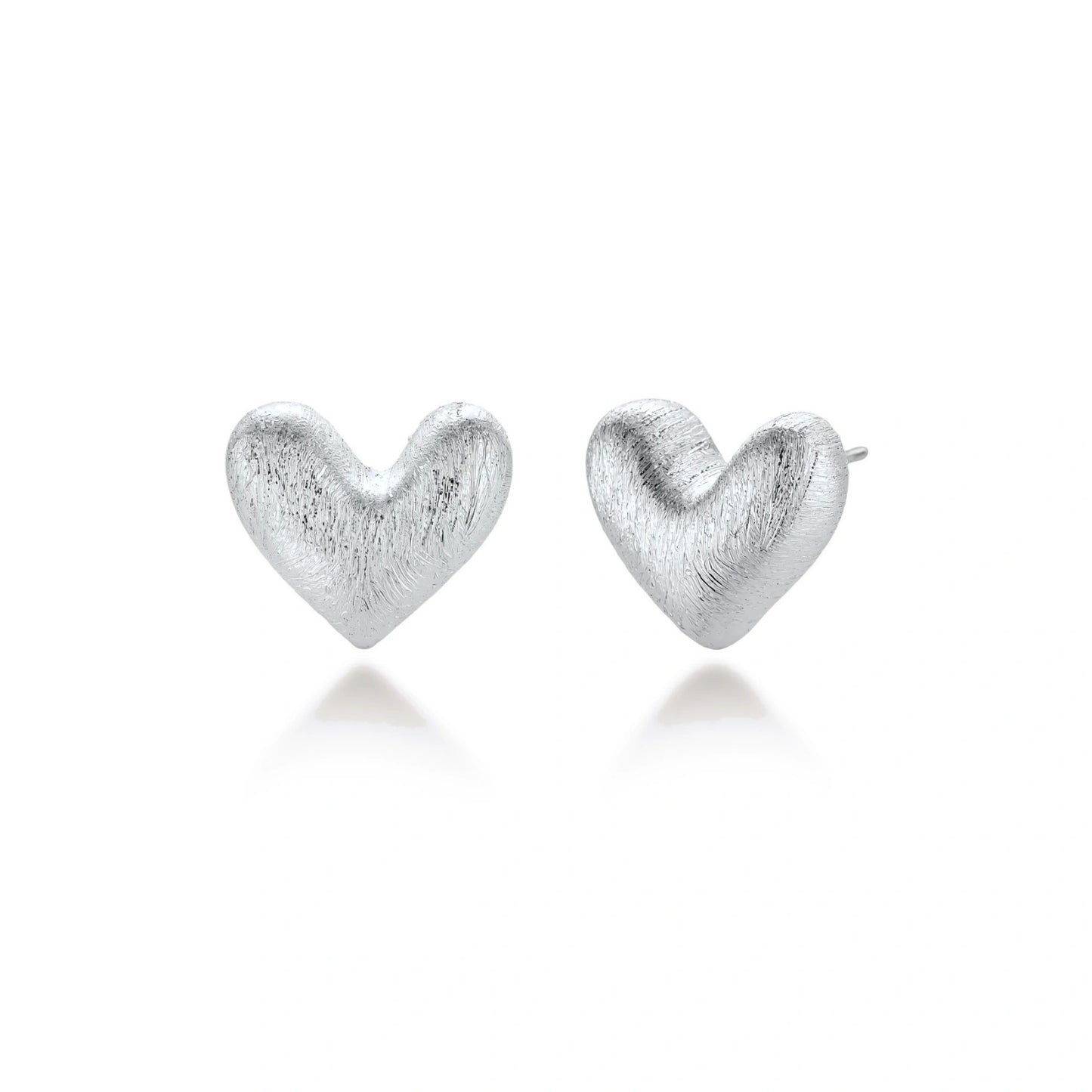 Brushed Heart Studs by Gabriella's Jewels