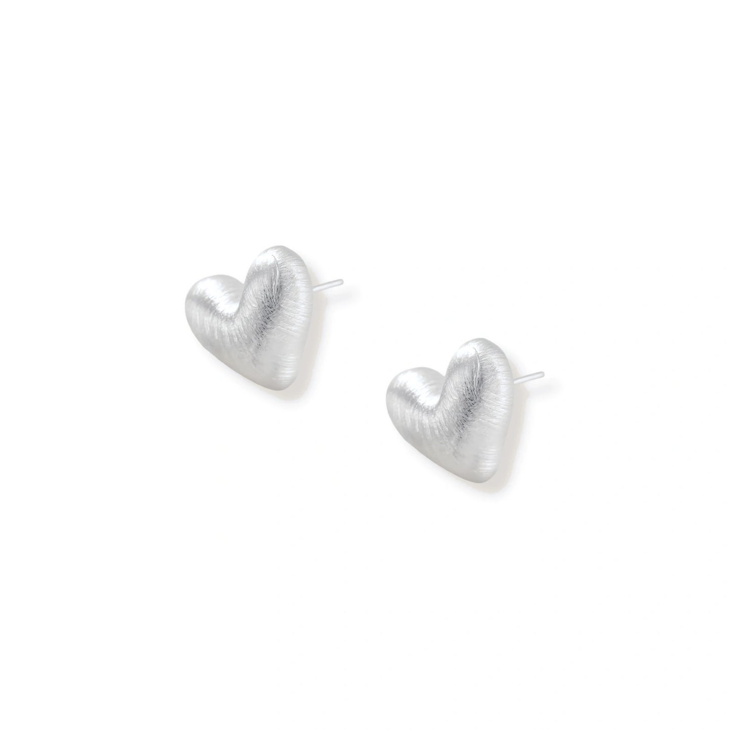 Brushed Heart Studs by Gabriella's Jewels