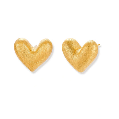 Brushed Heart Studs by Gabriella's Jewels