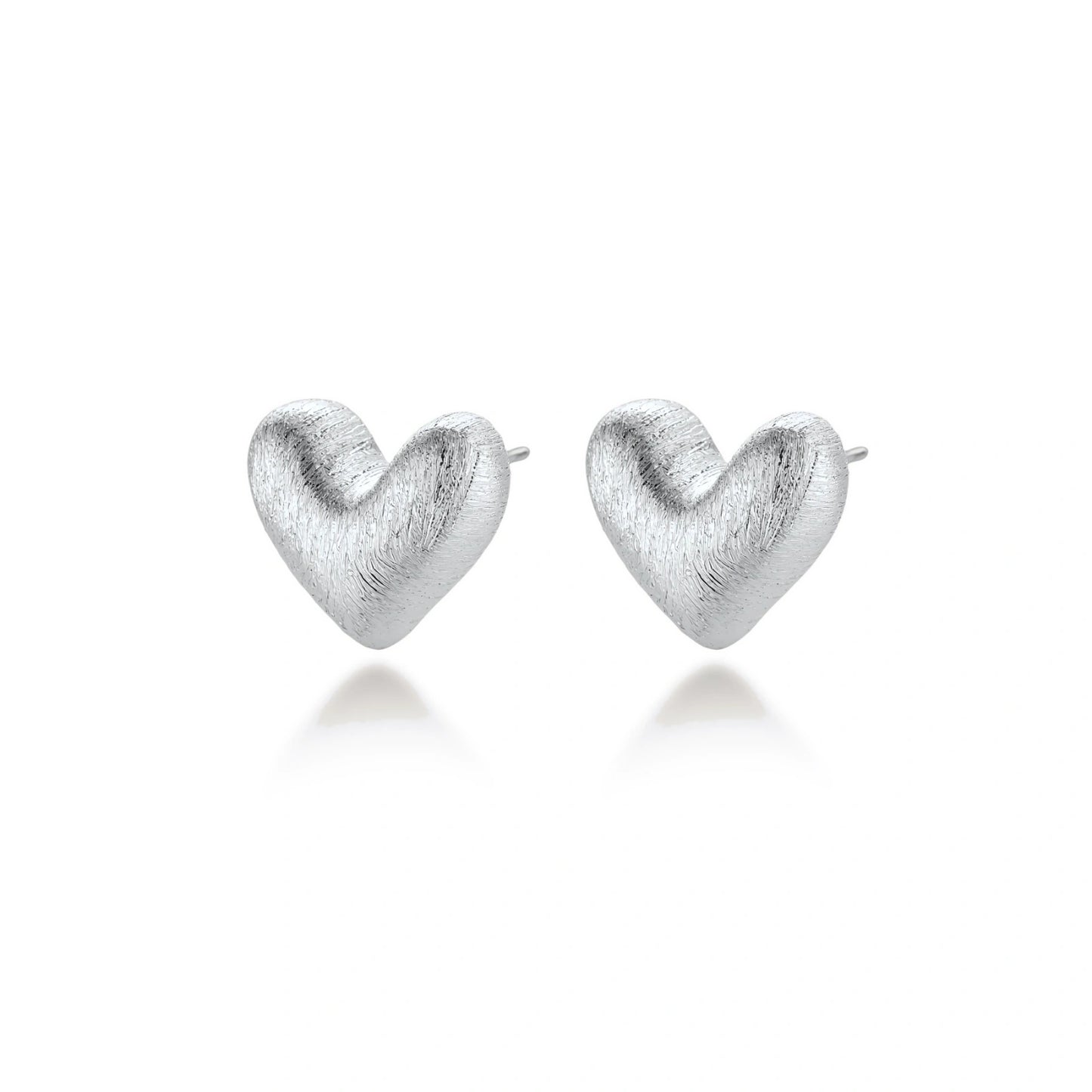 Brushed Heart Studs by Gabriella's Jewels