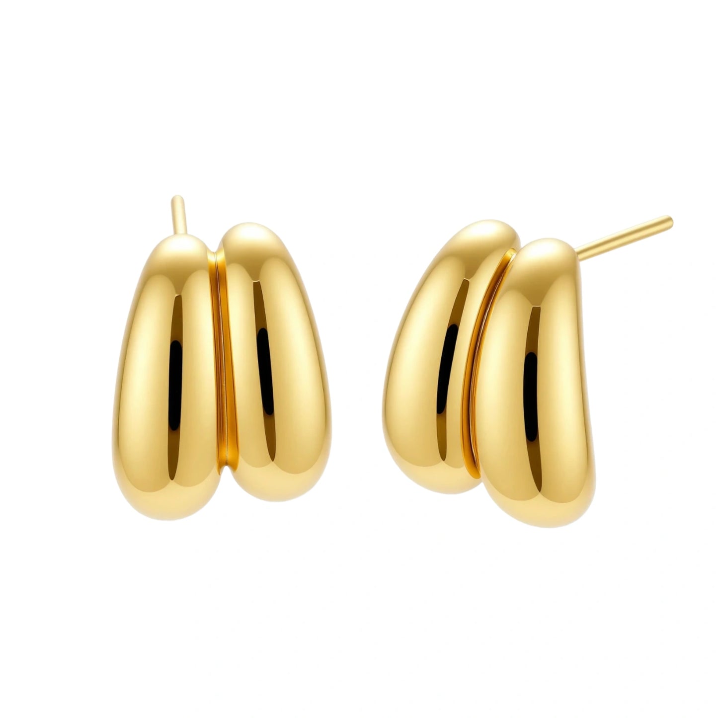 Liquid Gold Sculptural Hoops by Gabriella's Jewels