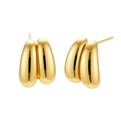 Liquid Gold Sculptural Hoops by Gabriella's Jewels