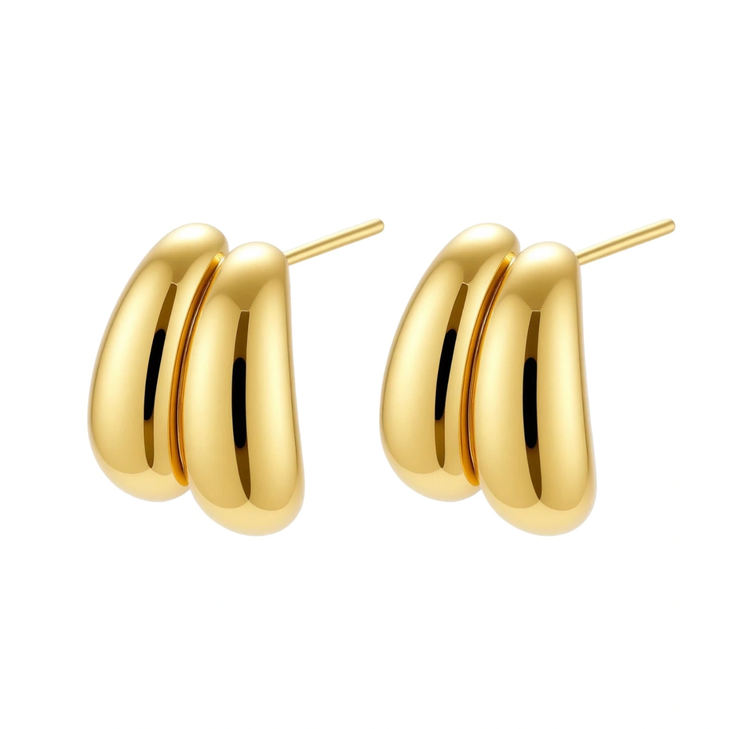 Liquid Gold Sculptural Hoops by Gabriella's Jewels