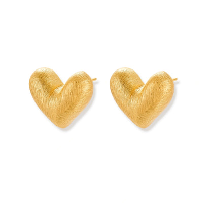 Brushed Heart Studs by Gabriella's Jewels