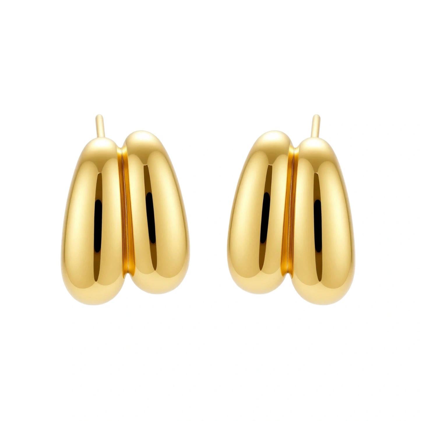 Liquid Gold Sculptural Hoops by Gabriella's Jewels