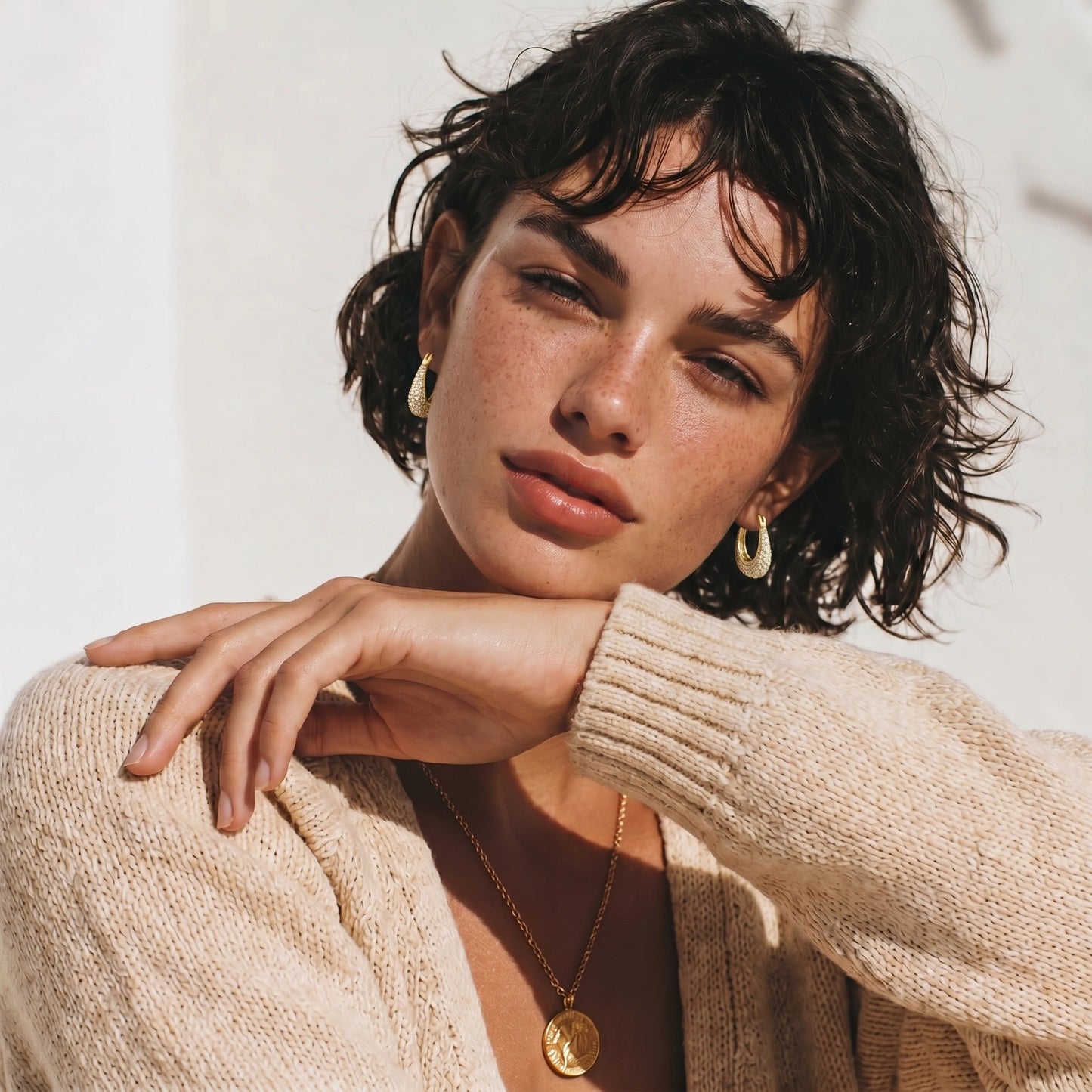 Pavé Crystal Hoops by Gabriella's Jewels