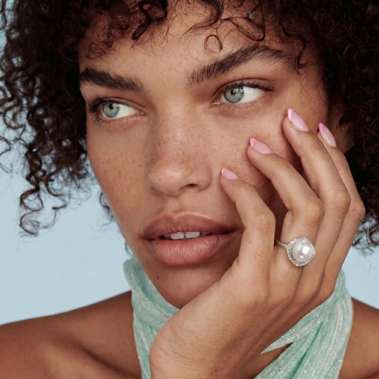 Pearl Halo Dreams Ring by Gabriella's Jewels