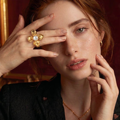 Blooming Pearl Statement Ring by Gabriella's Jewels