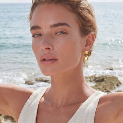 Golden Bloom Pearl Drops by Gabriella's Jewels