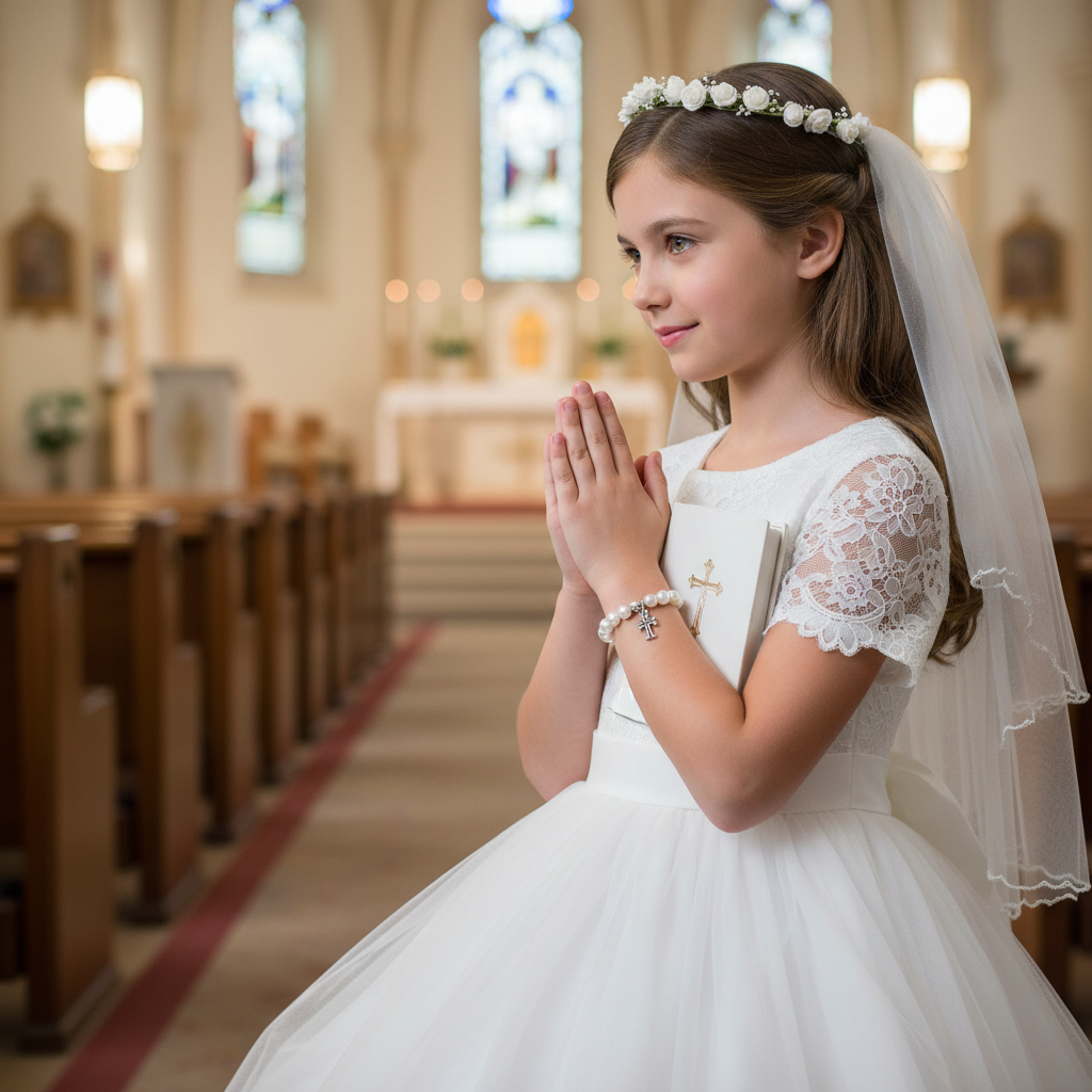 5" Cultured Freshwater Pearl and Oxidized Cross Bracelet