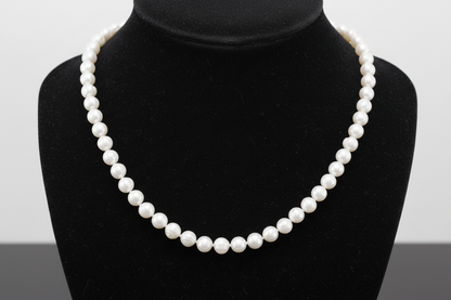 White Cultured Freshwater Pearl Necklace 18"+2" Extendable