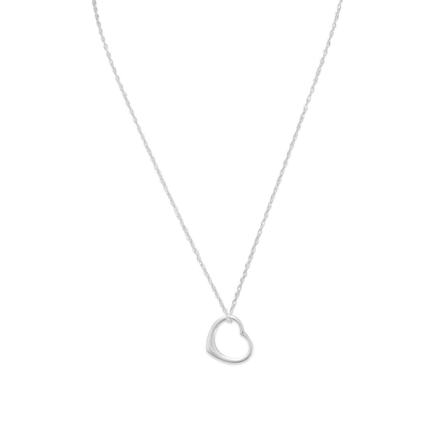 18" Necklace and Floating Heart Pendant