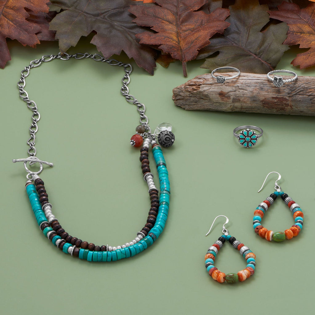 Sterling Silver Turquoise Flower Ring