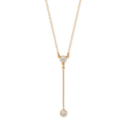 Katie Gold Filled 4mm CZ Y Drop Necklace