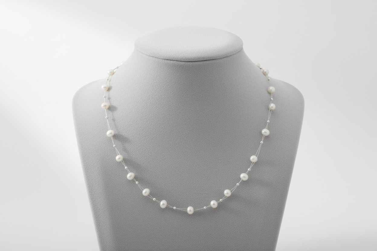 16" Double Strand Cultured Freshwater Pearl Necklace