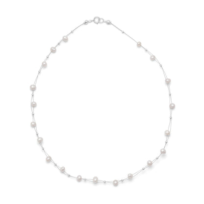 16" Double Strand Cultured Freshwater Pearl Necklace