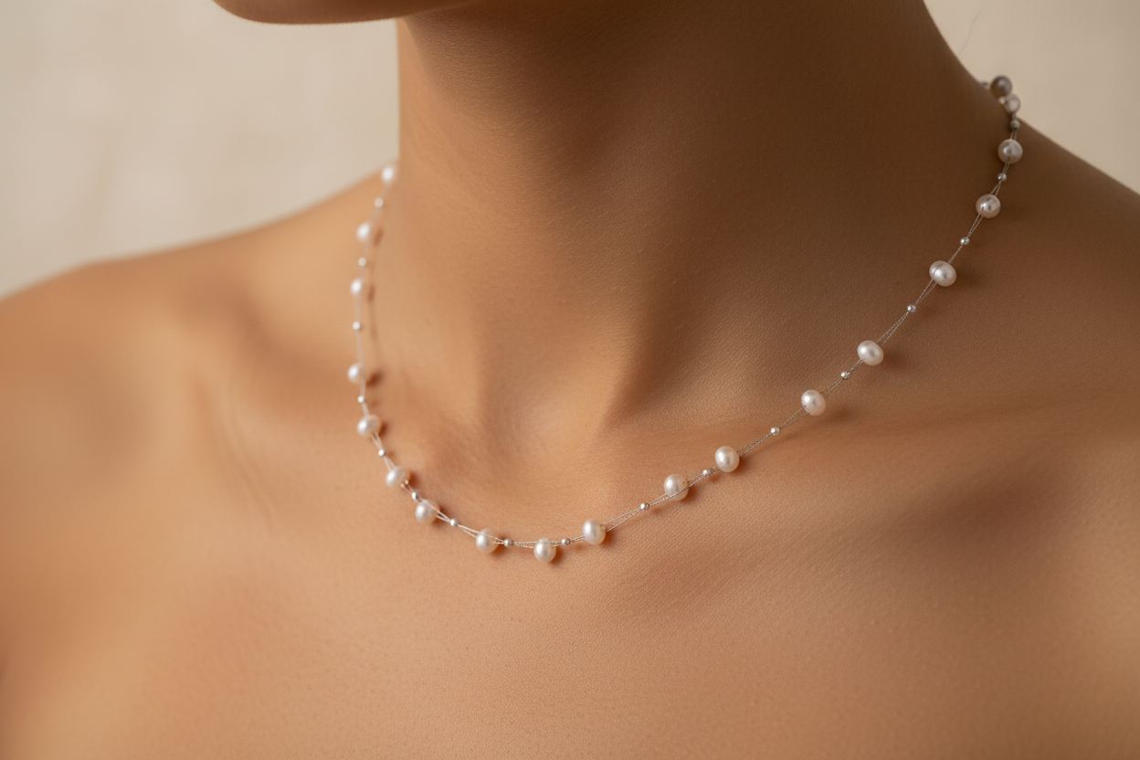 16" Double Strand Cultured Freshwater Pearl Necklace