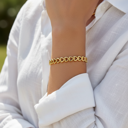 Linked Hearts Bangle by Gabriella's Jewels