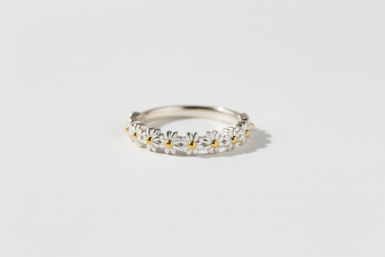 Flower Shape 925 Sterling Silver Ring