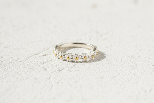 Flower Shape 925 Sterling Silver Ring