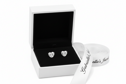 Heart CZ Stud Earrings