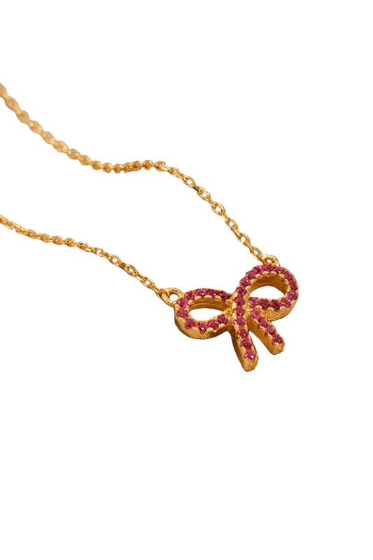 925 Sterling Silver Bow Necklace