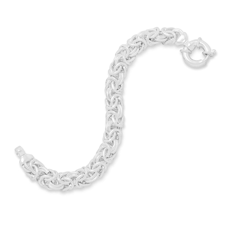 Luxurious Byzantine Silver Bracelet, Made in Italy, Available  Lengths  7" or 8"